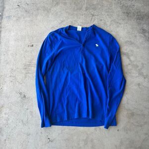 Abercrombie & Fitch Blue henley top Mens size M college preppy